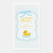 Water Droplets Gingham Boy Baby Shower Napkins Servet (Voorkant)