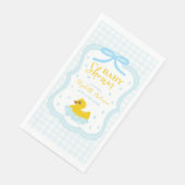 Water Droplets Gingham Boy Baby Shower Napkins Servet (Hoek)