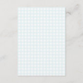 Water Droplets Gingham Boy Baby Shower Registry Informatiekaartje (Achterkant)