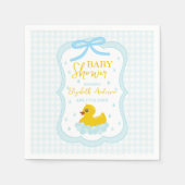 Water Droplets Gingham Boy Baby Shower Servet (Voorkant)