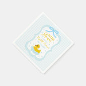 Water Droplets Gingham Boy Baby Shower Servet (Hoek)