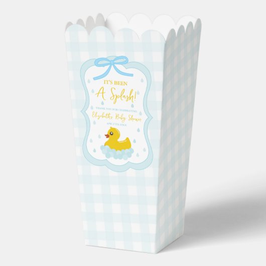 Water Droplets Gingham Boy Baby Shower Thank You Bedankdoosjes (Voorkant)