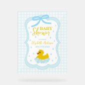 Water Droplets Gingham Boy Baby Shower Welcome Acryl Bord (Voorkant)