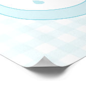 Water Droplets Gingham Boy Baby Shower Welcome Poster (Hoek)