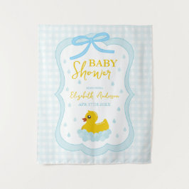 Water Droplets Gingham Boy Baby Shower Welcome Wandkleed
