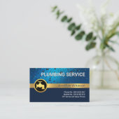 Water Drops Blauwe Laag Gouden Kraan Visitekaartje (Staand voorkant)