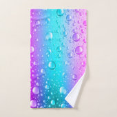 Water Drops Hot Pink & Aqua Blue Gradient Bad Handdoek (Handdoek)