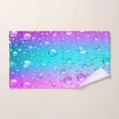 Water Drops Hot Pink & Aqua Blue Gradient Bad Handdoek (Handdoek)