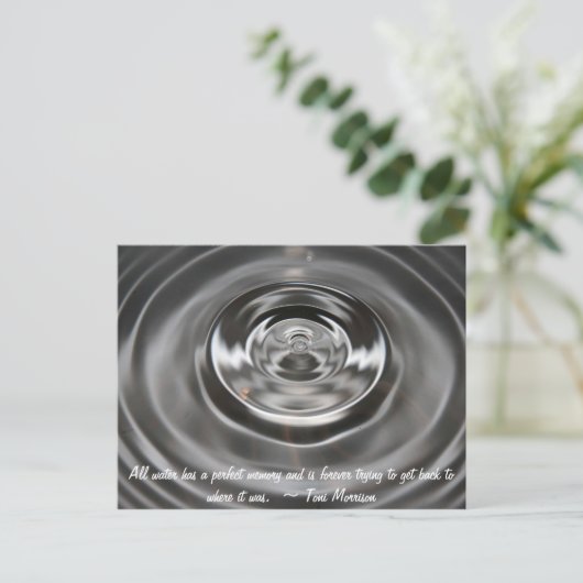 Water Drops & Quotes Briefkaart (Staand voorkant)
