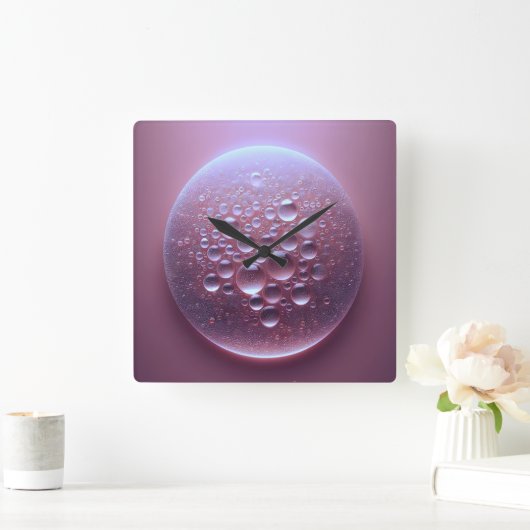 water drops vierkante klok (Huis)
