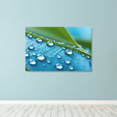 Water druppels op bladeren canvas afdruk (Insitu (Houten vloer))