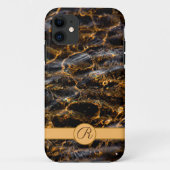 Water druppels op zand monogram iphone hoesjes (Achterkant)