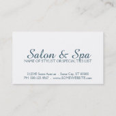 Water druppels salon en spa sjabloon visitekaartje (Achterkant)