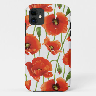 water druppelt op schattige papavers Case-Mate iPhone case