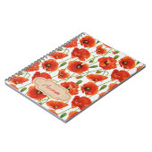 water druppelt op schattige papavers notitieboek (Linkerzijde)