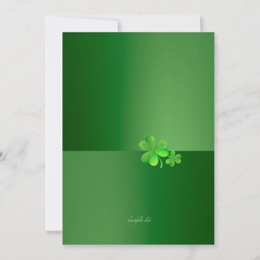 Water druppelt op Shamrocks Photo Invitation Kaart (Achterkant)