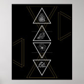 Water Earth Air Fire Vier Elements Poster (Voorkant)