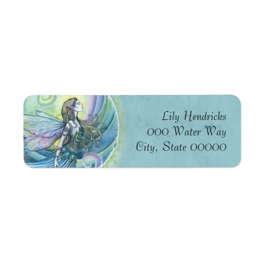 Water Element Fairy Fantasy Art Etiket (Voorkant)