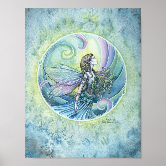 Water Element Fee Poster Print door Molly Harrison (Voorkant)