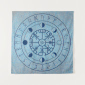 Water Element Norse runt Altar Cloth - Tarot Clot Wandkleed (Voorkant (horizontaal))
