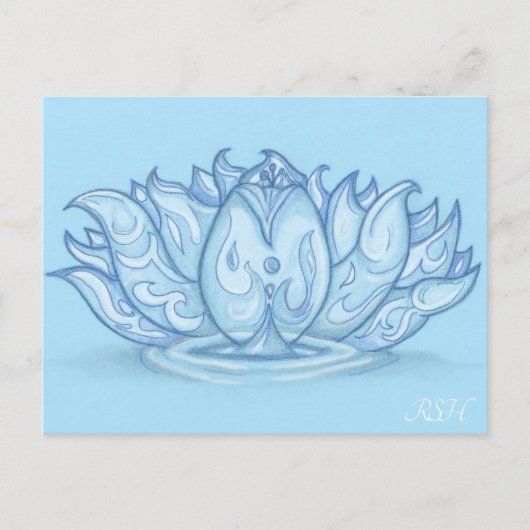 Water Elemental Lotus Briefkaart (Voorkant)