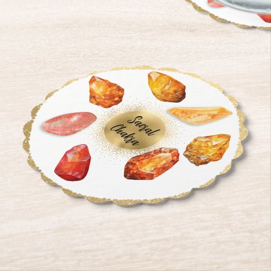 *~* Water Emoto Sacraal Chakra AP64 Papier Onderze Kartonnen Onderzetters (Gekanteld)