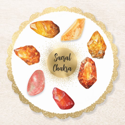 *~* Water Emoto Sacraal Chakra AP64 Papier Onderze Kartonnen Onderzetters (Voorkant)