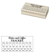 Water- en coffietracker, dagboek  rubberstempel (Gestempeld)