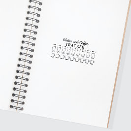 Water- en coffietracker, dagboek  rubberstempel