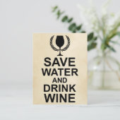 Water en Drink besparen Briefkaart (Staand voorkant)