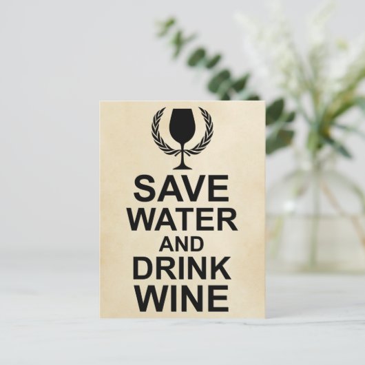 Water en Drink besparen Briefkaart (Staand voorkant)