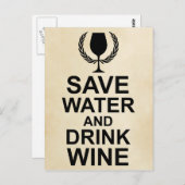 Water en Drink besparen Briefkaart (Voorkant / Achterkant)