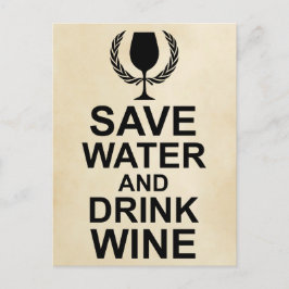 Water en Drink besparen Briefkaart