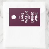 Water en Drink besparen Rechthoekige Sticker (Tas)