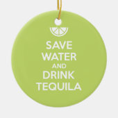 Water en Drink in Tequila opslaan Keramisch Ornament (Voorkant)