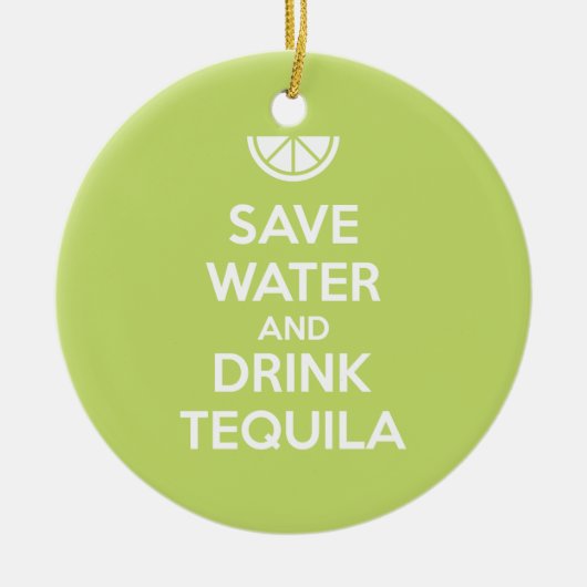 Water en Drink in Tequila opslaan Keramisch Ornament (Voorkant)