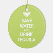 Water en Drink in Tequila opslaan Keramisch Ornament (Links)
