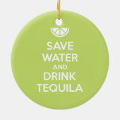 Water en Drink in Tequila opslaan Keramisch Ornament (Achterkant)