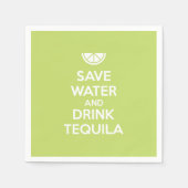 Water en Drink in Tequila opslaan Servetten (Voorkant)