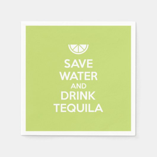 Water en Drink in Tequila opslaan Servetten (Voorkant)