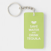 Water en Drink in Tequila opslaan Sleutelhanger (Voorkant)