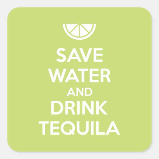 Water en Drink in Tequila opslaan Vierkante Sticker (Voorkant)