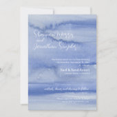 Water en golven Waterverf bruiloft uitnodiging bla (Voorkant)