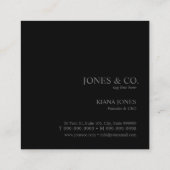 Water en steen Abstract zwart en wit ID793 Vierkante Visitekaartje (Achterkant)