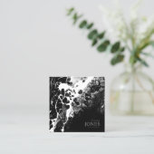 Water en steen Abstract zwart en wit ID793 Vierkante Visitekaartje (Staand voorkant)