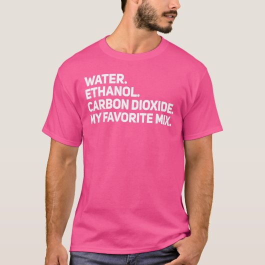Water Ethanol & CO2 maakt Harde Seltzer Nerd Chemi T-shirt (Voorkant)