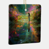 Water Fairy with Soft Pastels and Water Lilies Keramisch Ornament (Rechts)