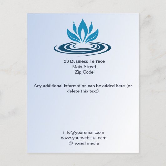 Water Feature Blue Business Adverteren Flyer (Achterkant)