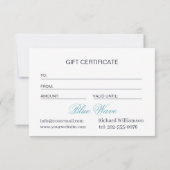 Water Feature Business Cadeaubon (Achterkant)