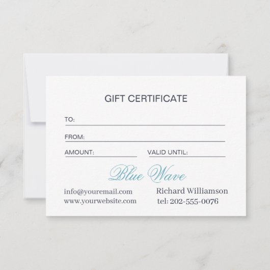 Water Feature Business Cadeaubon (Achterkant)